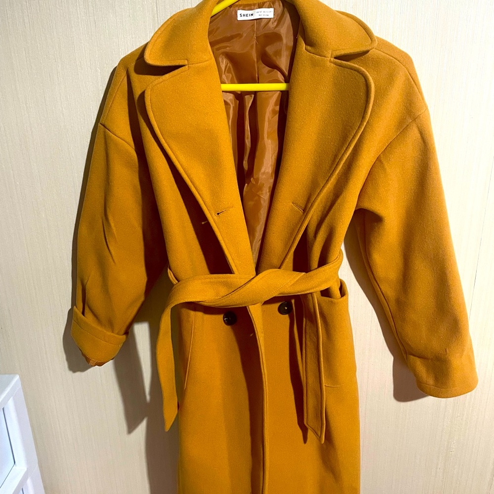 Shein kids belted pea coat jacket